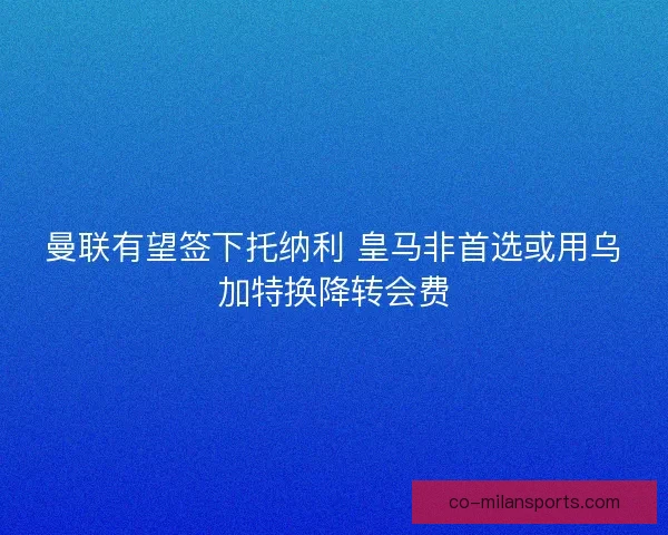 曼联有望签下托纳利 皇马非首选或用乌加特换降转会费